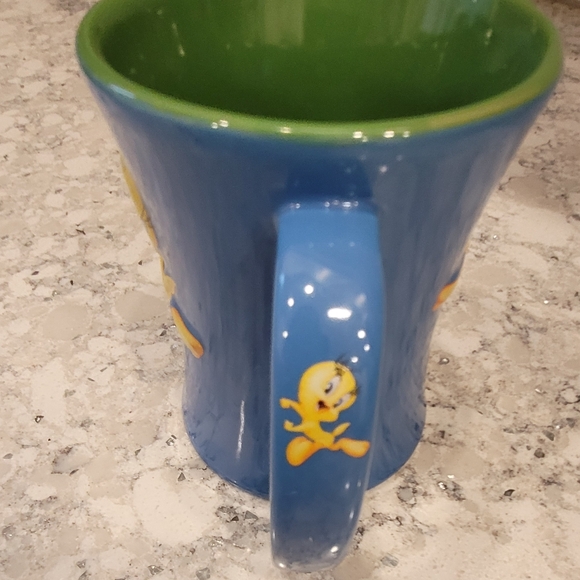 Tweety Bird 3D Loonie Toons Blue Coffee Tea Mug​​​​ - Picture 3 of 5